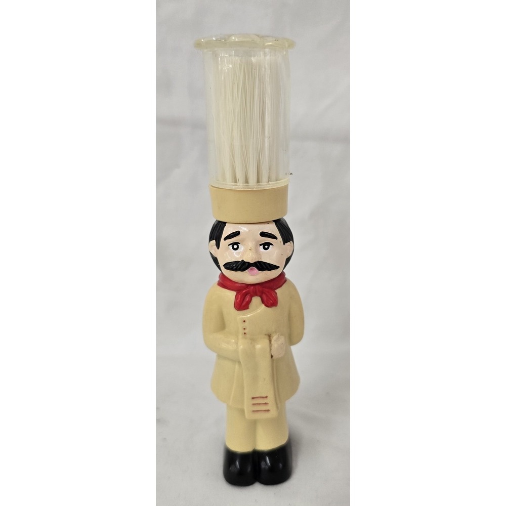 Pastry Chef  6-1/4" Figurine Basting Brush Double Sided Towel Hat Brush W/ Cover
